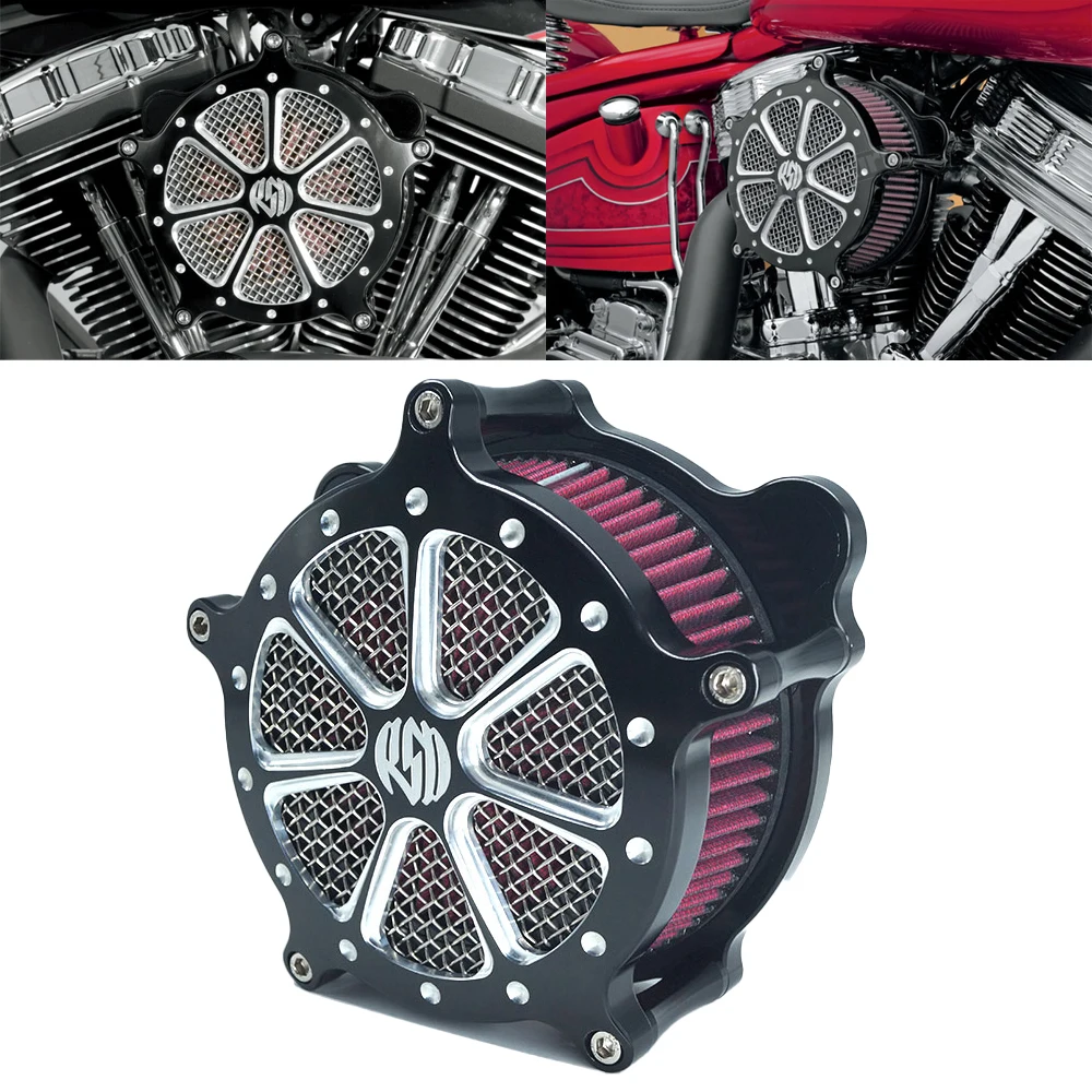 Фильтр воздухоочистителя RSD Black Speed 7 Venturi для Harley Touring Street Glide Road Glide Softail Dyna FXDLS FLSTNSE 00-21