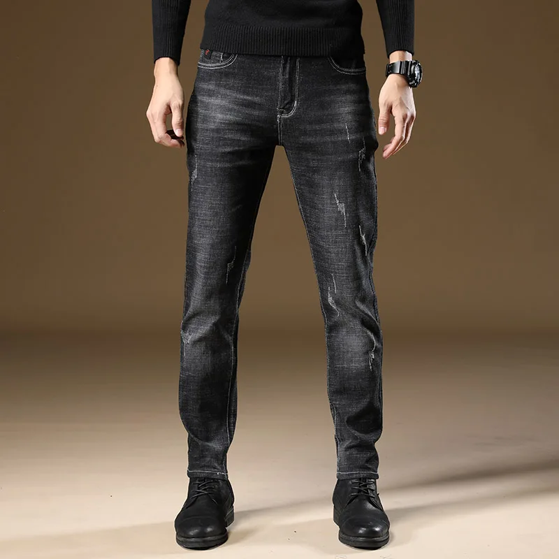 Thoshine Brand Spring Summer Men Thin Jeans Slim Fit Fashion Style Male Denim Pencil Pants Elastic Skinny Fit CowboyTrousers