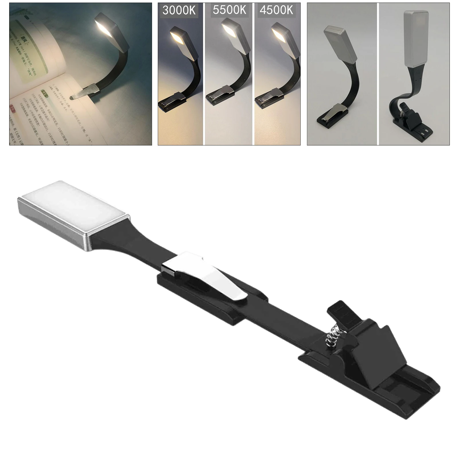 

New Travel LED Book Light Clip On Night Reading Lamp Rechargeable Bedroom