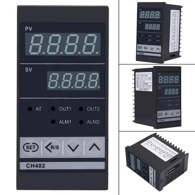 CH402 AC85-264V High Accuracy Smart PID Temperature Controller Thermostat Relay TC/RTD Input Assortment Fuzzy PID Control 4