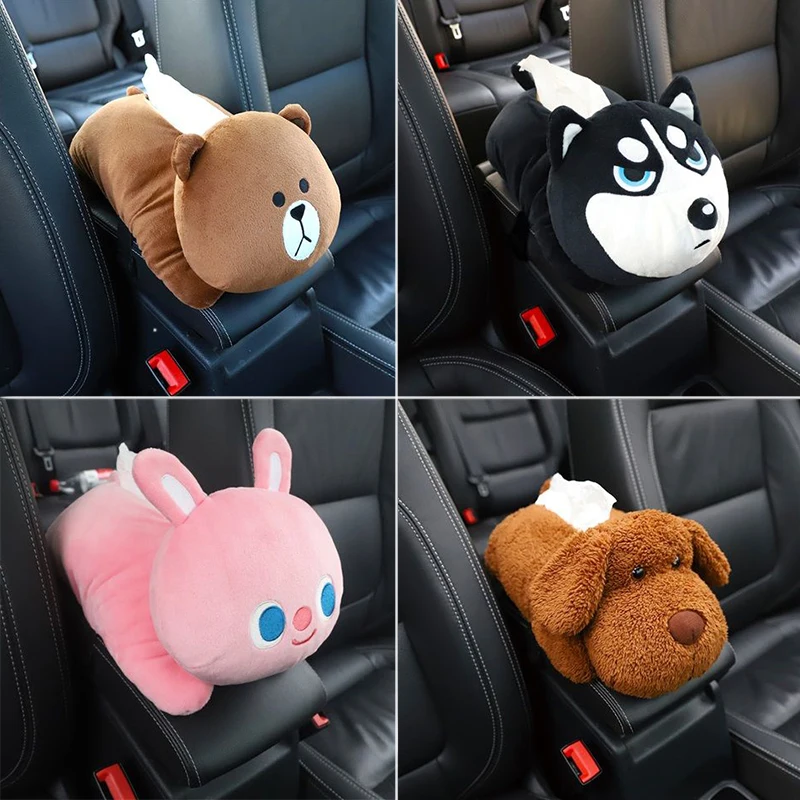 

New High Quality Universal Car Armrest Box Tissue Box Creative Cartoon Cute Tissue Box Car Interior Products Car Accessories