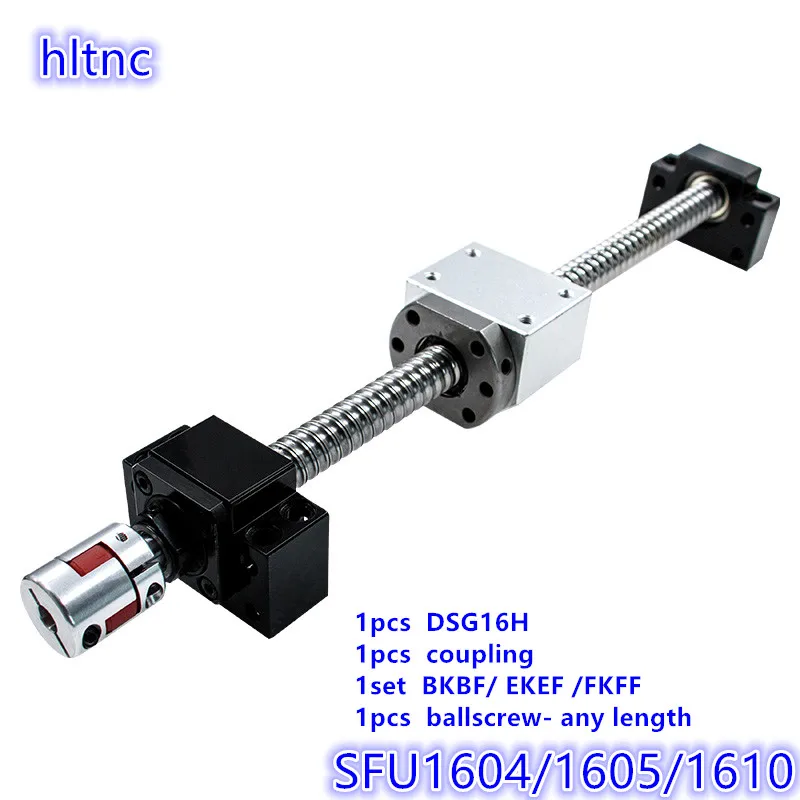 16 мм SFU1604 SFU1605 SFU1610 RM 1605 шариковый винт свернутый C7 с торцевой обработкой+ DSG16H корпус+ BKBF/EKEF/FKFF12 Опора+ муфта