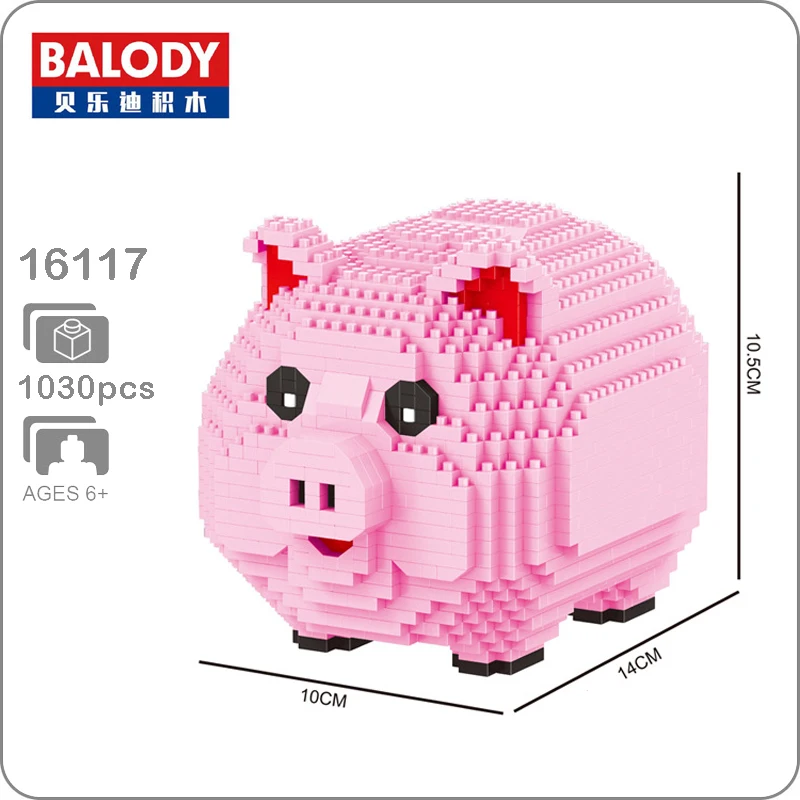 Balody 16117 розовая свинья копилка коробка для денег 3D модель 1030 шт. сделай сам