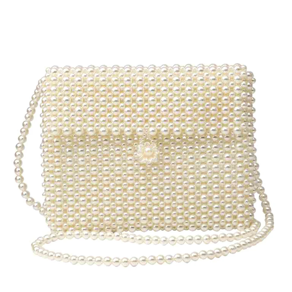 Хит продаж вечерние винтажные сумки с имитацией жемчуга ручная тканая сумка