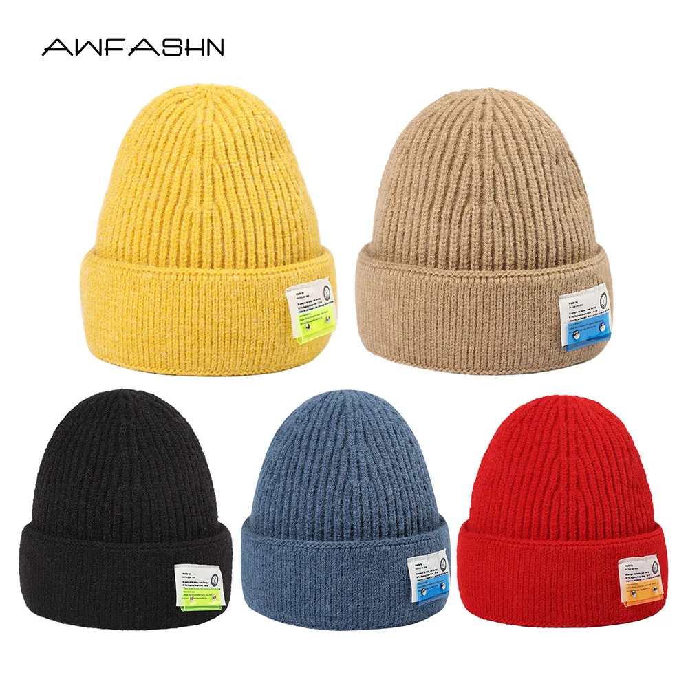 

2021 New Winter Hats Women's Hats Warm Hats Soft HIP HOP Knitted Hats Men's Caps Women's Skullies Beanies Solid color Wholesale