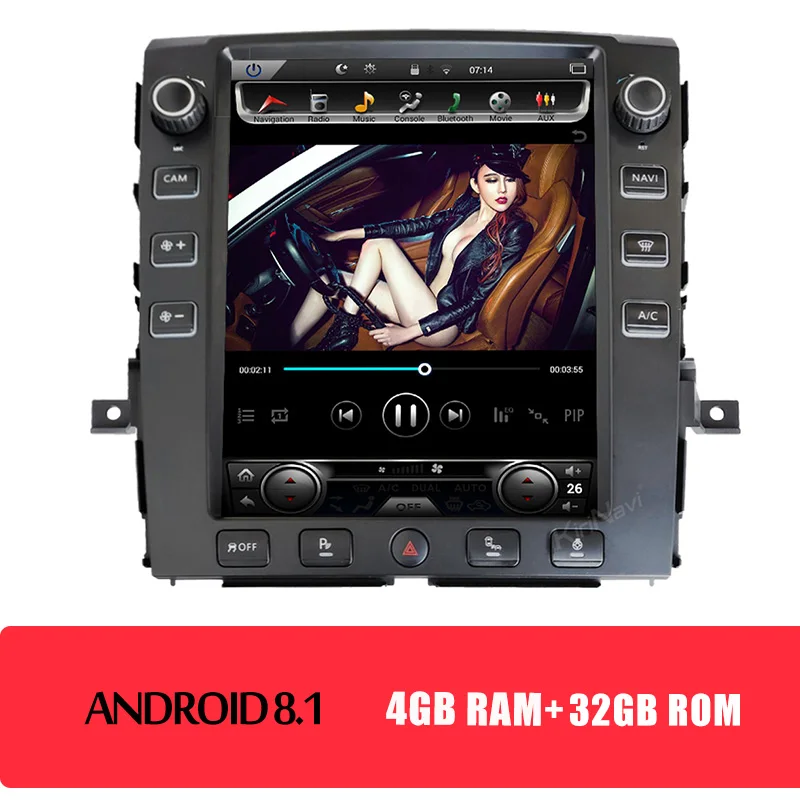 android car radio KiriNavi 12," Telsa стиль вертикальный экран Android 8,1 Автомагнитола для Nissan Titan XD автомобильный Dvd мультимедийный плеер gps навигация 4G - Цвет: android car radio