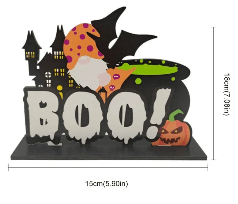 

4 Sets Of Halloween Trick Or Treat Wooden Decorations Candy Day Decorations Halloween Wooden Desktop Ornaments Party Supplies