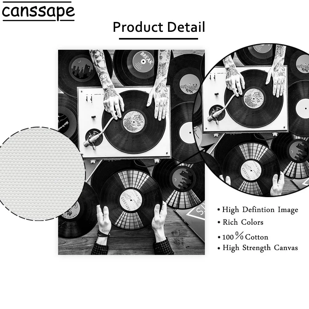 Плакат на холсте Черно-белый модные постеры и принты с сексуальной женщиной