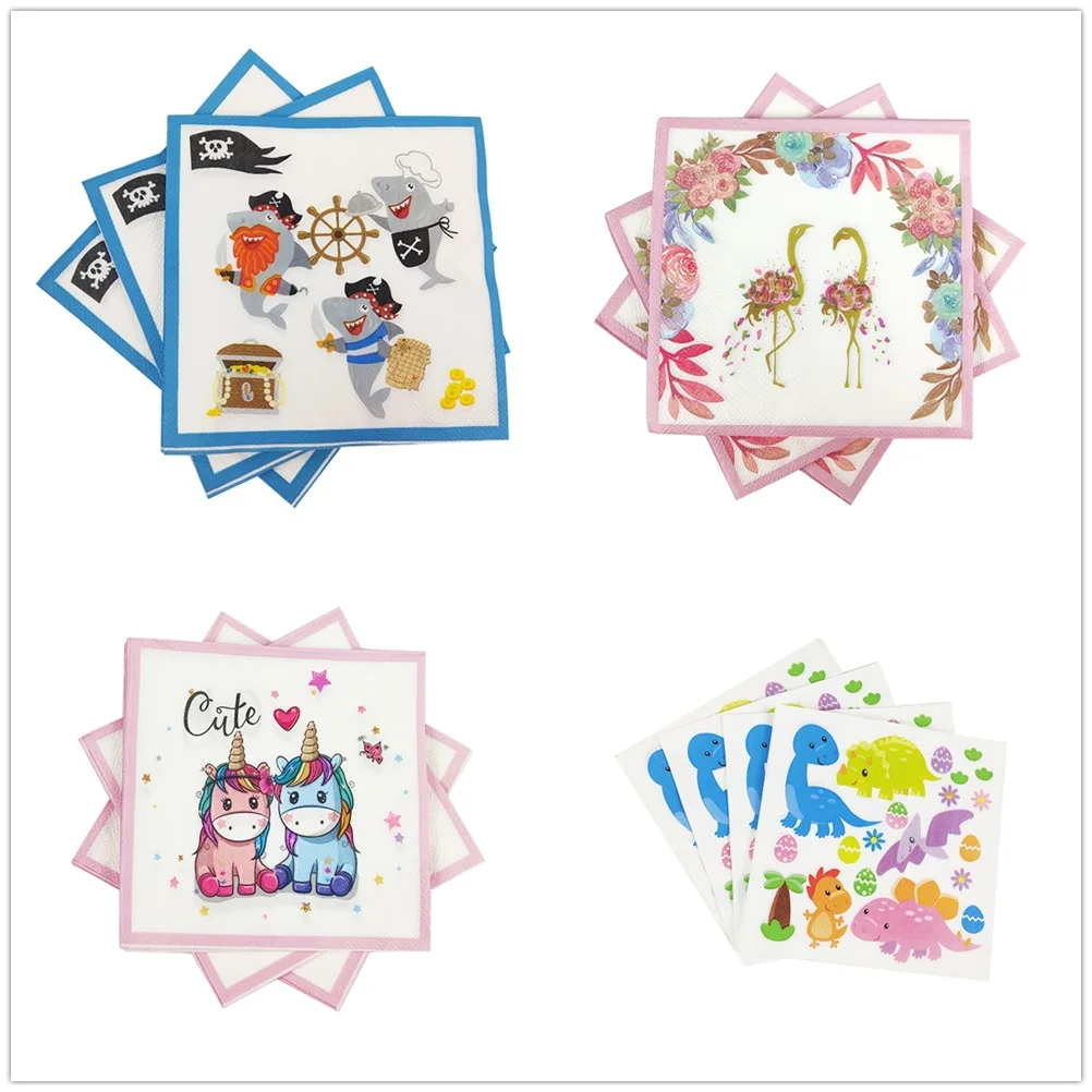 

2bagsDisposable Party Printed Color Double Layer Paper Towels салфетки бумажные Napkins Home Decoration новый год 2022 Tableware