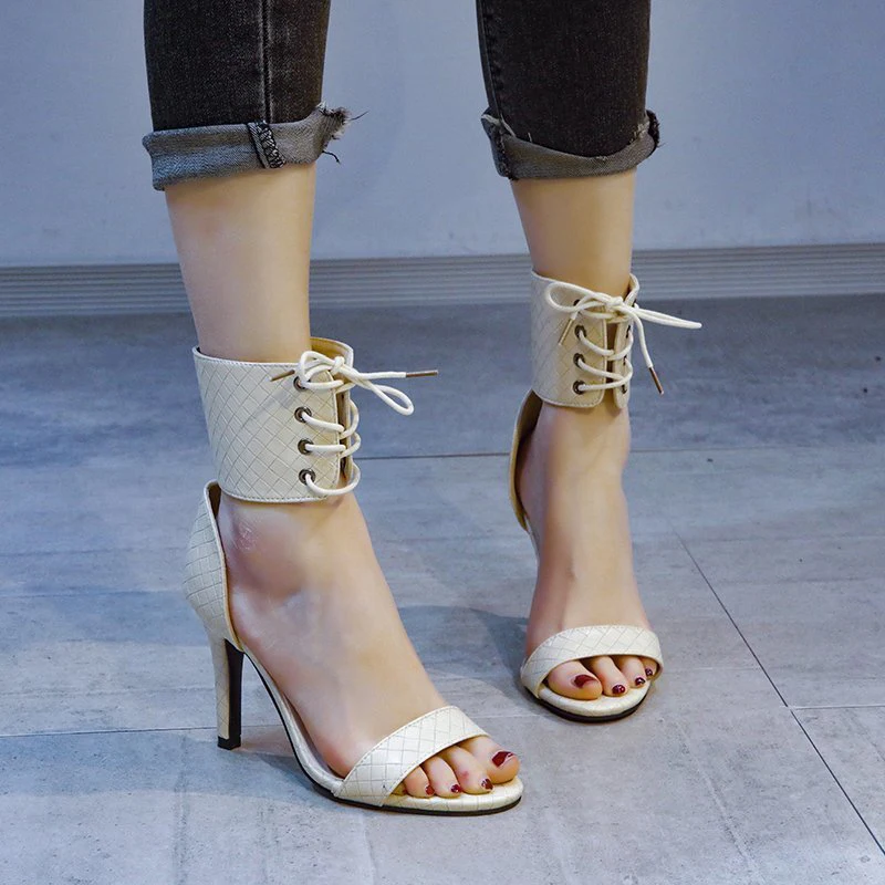 

Flock Women Sandals High Block Square Heels Open Toe Casual Party Summer Faux Suede Buckle Ankle Strap Faux Suede Ladies Sandals