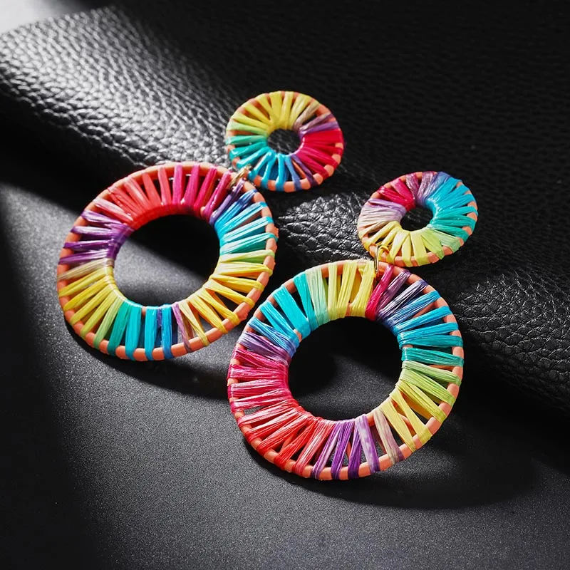 Богемные винтажные большие круглые серьги для женщин 2019 уникальные эффектные