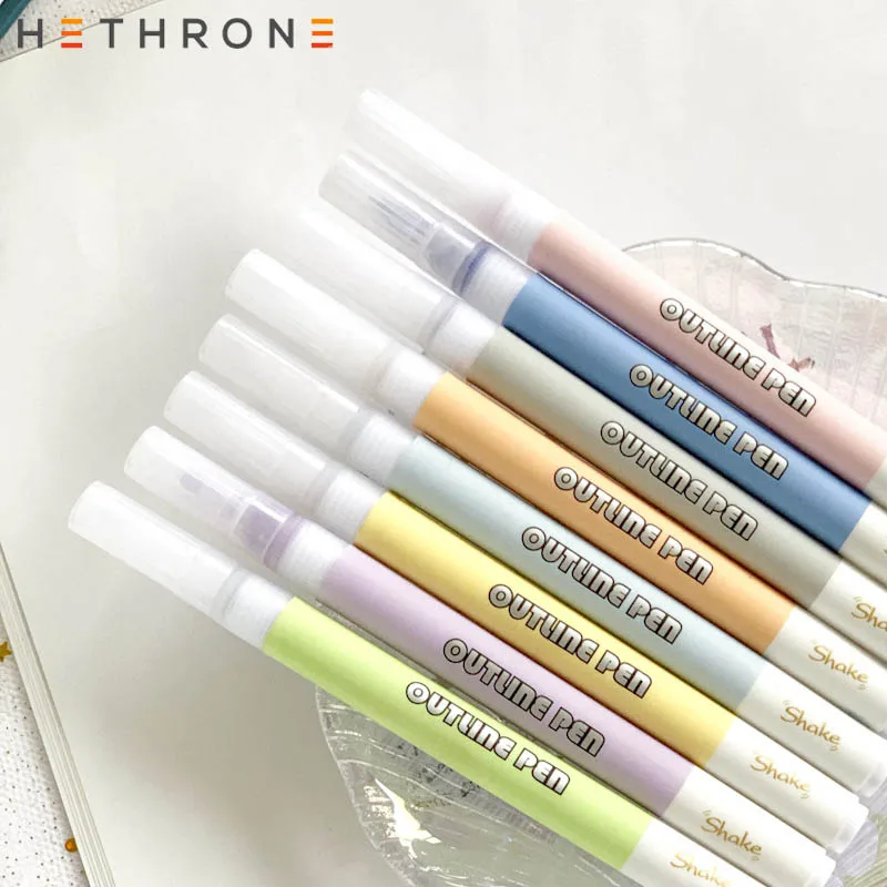 Hethrone 8 шт./компл. флэш блесток задного маркер красочные художественный маркер для белой доски флэш-памяти вручную учетной записи ручка фломастеры для рисования
