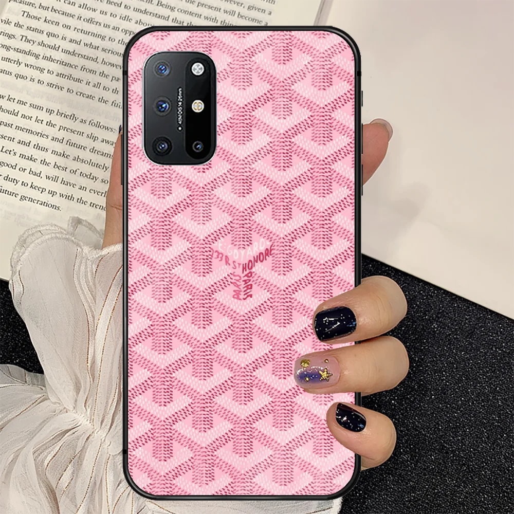 

French Luxury Brand Goyards Phone Tempered Glass Case Cover For Oneplus 5 6 7 8 9 Nord T Pro Coque Funda Silicone