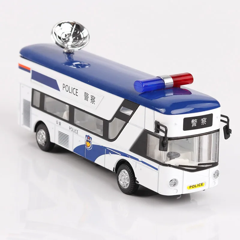 

Alloy car London bus 110 police car back force car open sound light toys diecast 1/36 toys for toddler boy 3 years old gift
