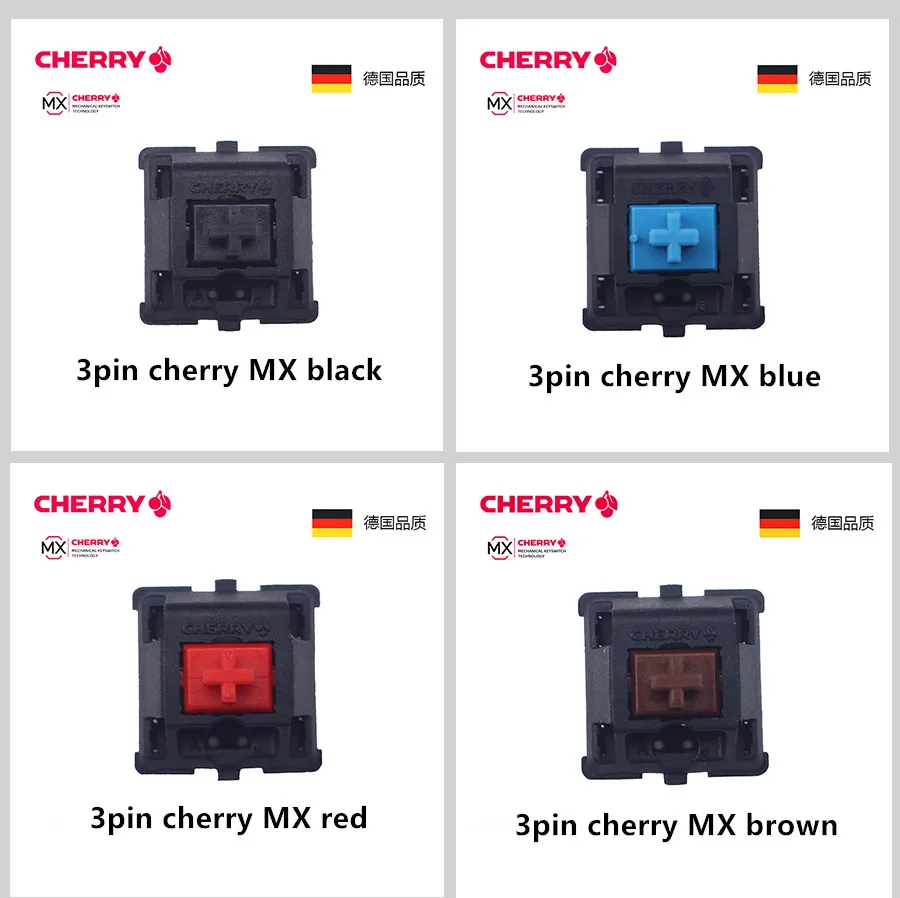 Оригинальные Cherry MX механическая клавиатура переключателя коричневый синий