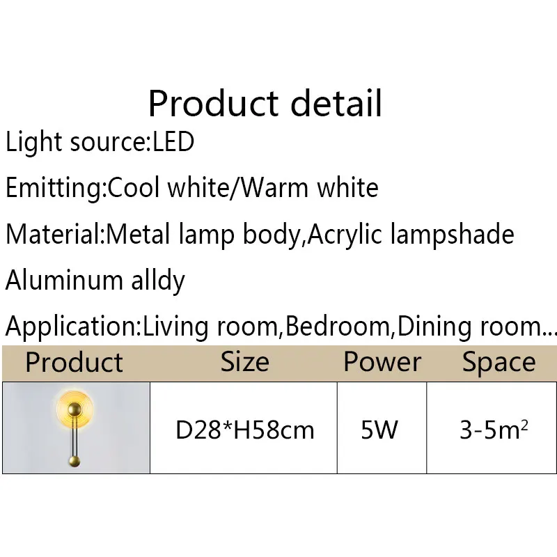 

Creative Led Wall Light For Bedroom Bedside Light Living room Dining room Three Colors Led Wall Lamp Acrylic Fixture 110V 220V