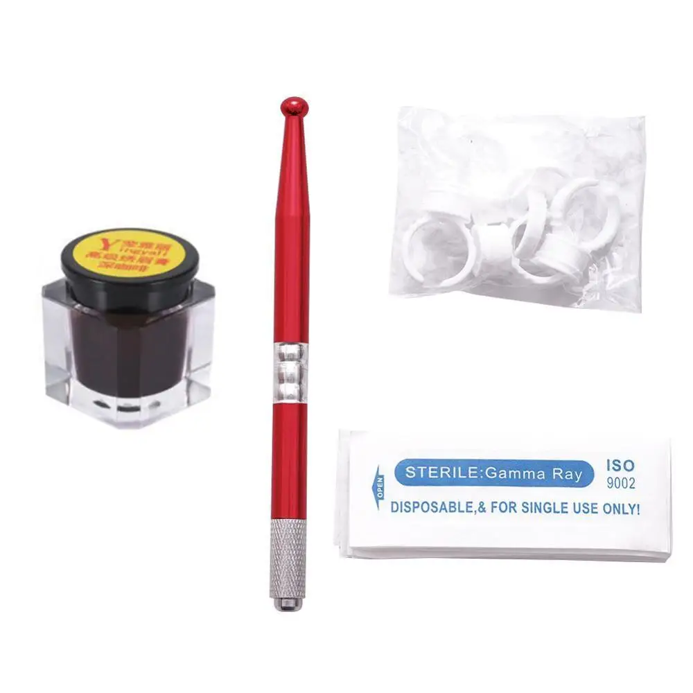 Высокое качество микроблейдинг Перманентный 3D макияж бровей тату игла ручка пигмент набор ручная