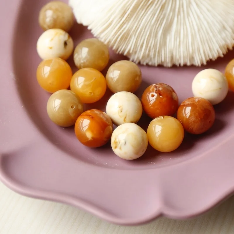 

Temperament gentle halo dyeing resin round beads DIY earrings jewelry accessories materials