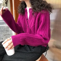 sweater cardigan womens wear loose fashion coat korean version knitted spring autumn short casual popular single news