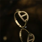 Новое поступление 2021, медные ювелирные изделия с фианитом ААА +, Лидер продаж, геометрические кольца в стиле INS с изображением свиньи на носу для женщин и девушек, повседневные аксессуары