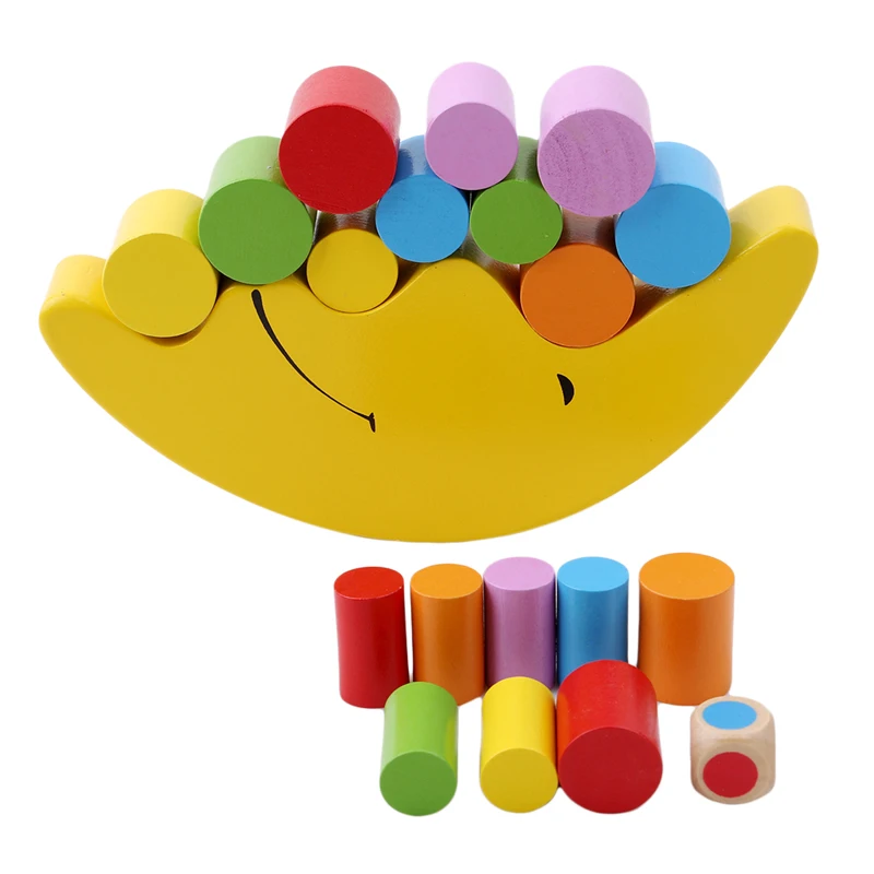 

Baby Early Learning Toy Wood Moon Balancing Educational Toys Building Blocks Kids Children Balancing Toy Wooden Toys Balancing B