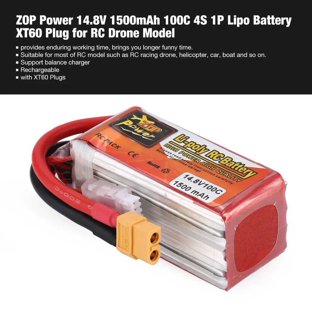 ZOP Power 18 5 V/14 8 V/7 4 V/11 1 V 2000mAh/1500mAh 95C 5S 1P Lipo батарея XT60 вилка перезаряжаемая для