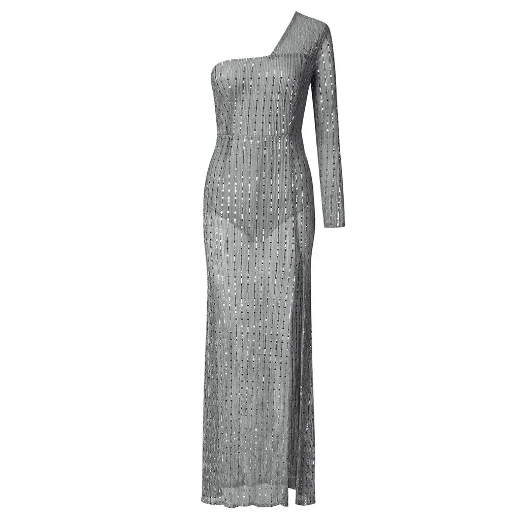 JAYCOSIN серебряное облегающее платье с блестками женское Vestidos 2019 сексуальное