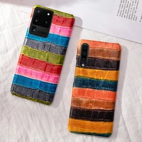 genuine leather phone case for samsung galaxy s22 s21 plus s10e note 10 20 ultra case colorful cowhide for s8 s9 plus cover