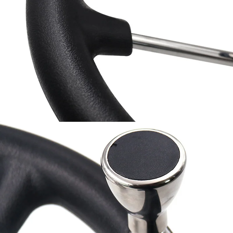 

13-1/2 Inch Boat Steering Wheel Black Foam 5 Spoke 25 Degree with Knob Heavy Duty Marine Boat Accessories Marine for Marine Yach