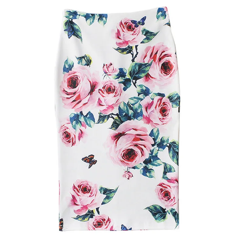 Женская облегающая юбка с цветочным принтом | одежда