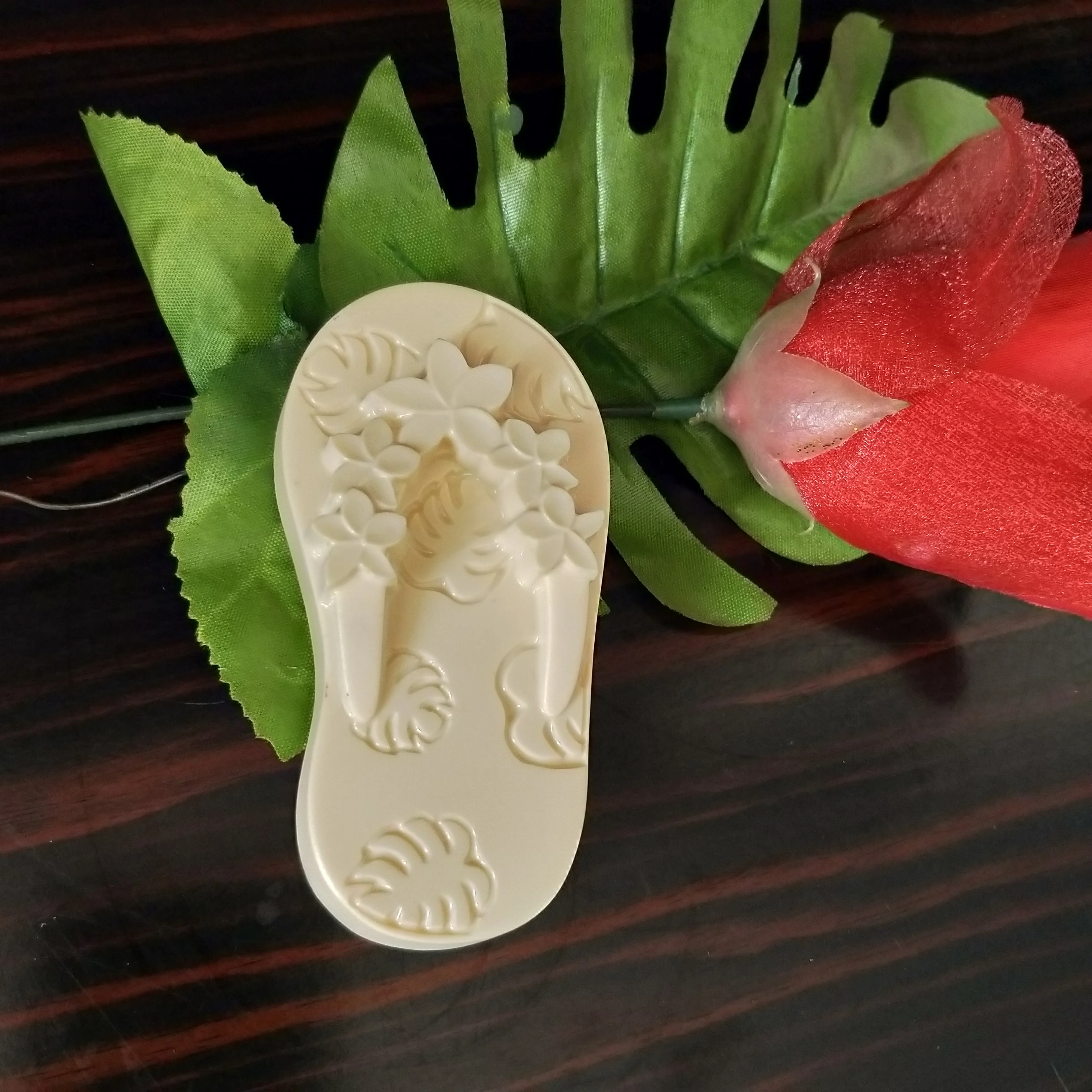 QT0219 PRZY силиконовая формочка в виде цветов Тапочки Monstera мыло для обуви Mold помадная