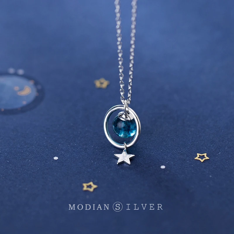 Modian Модный кулон из стерлингового серебра 925 пробы с красочными кристаллами