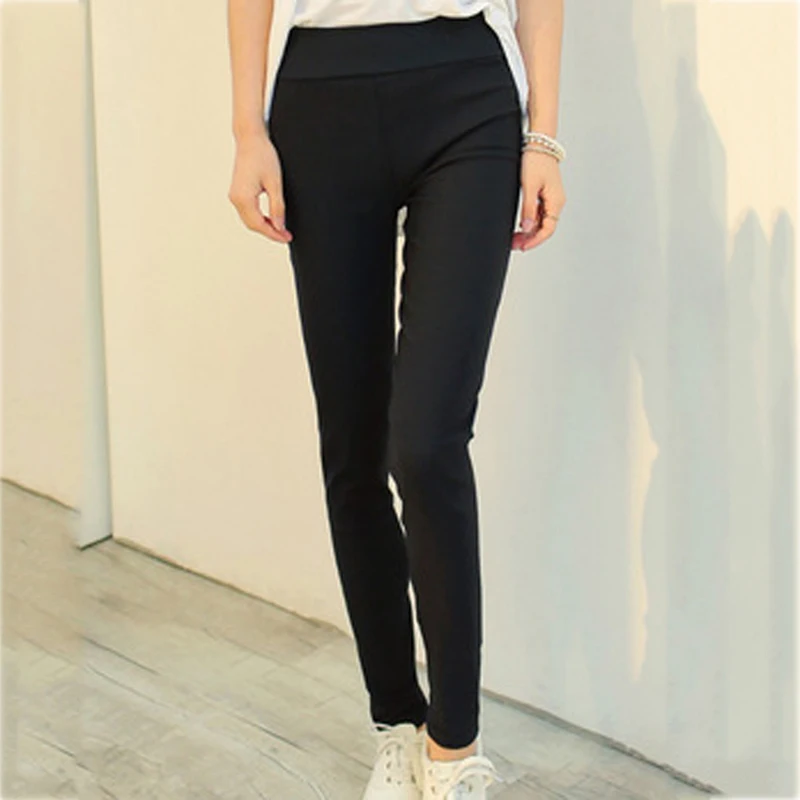 

Casual Elastic Waist Skinny Trousers Plus Size Ankle-Length Stretch Pants Spring New Fashion Women Pencil Pants women's Clothing