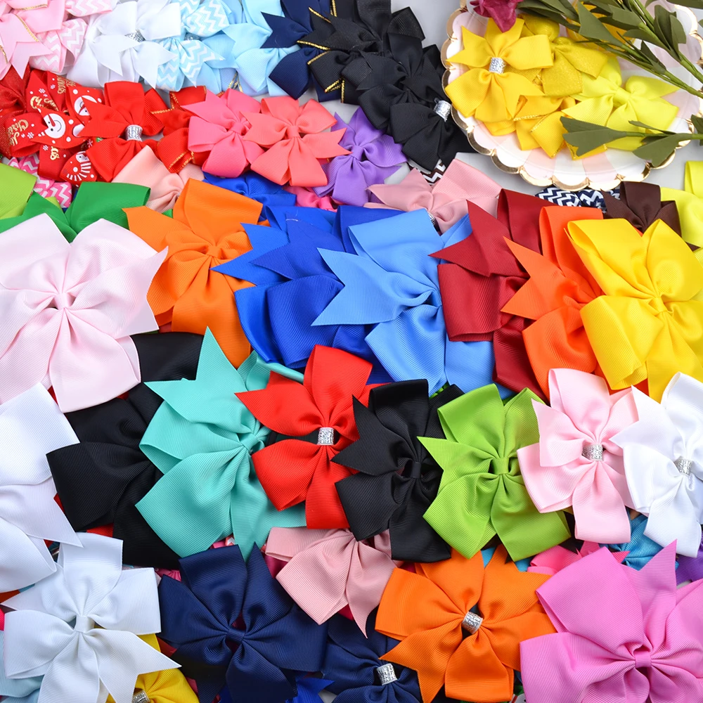 Распродажа 30 шт./лот лента для волос банты с зажимом милых маленьких девочек