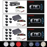 eunavi auto parktronic led parking sensor kit 4 6 8 sensors for all car universal reverse assistance backup radar monitor system