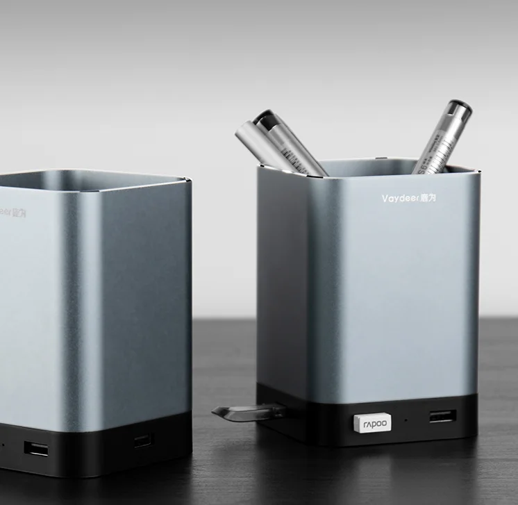 

Aluminum pen pencil holder with 4 USB 2.0 Ports Durable and sturdy for Office and Home