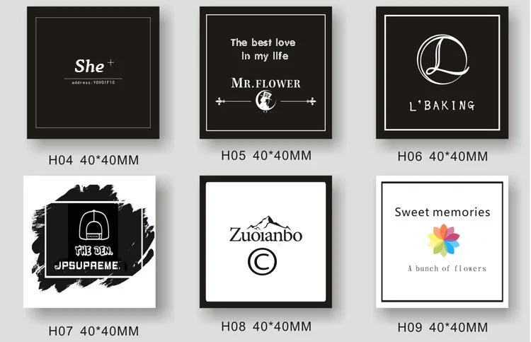 100 штук индивидуальная Милая черно-белая упаковка материалы для этикетки