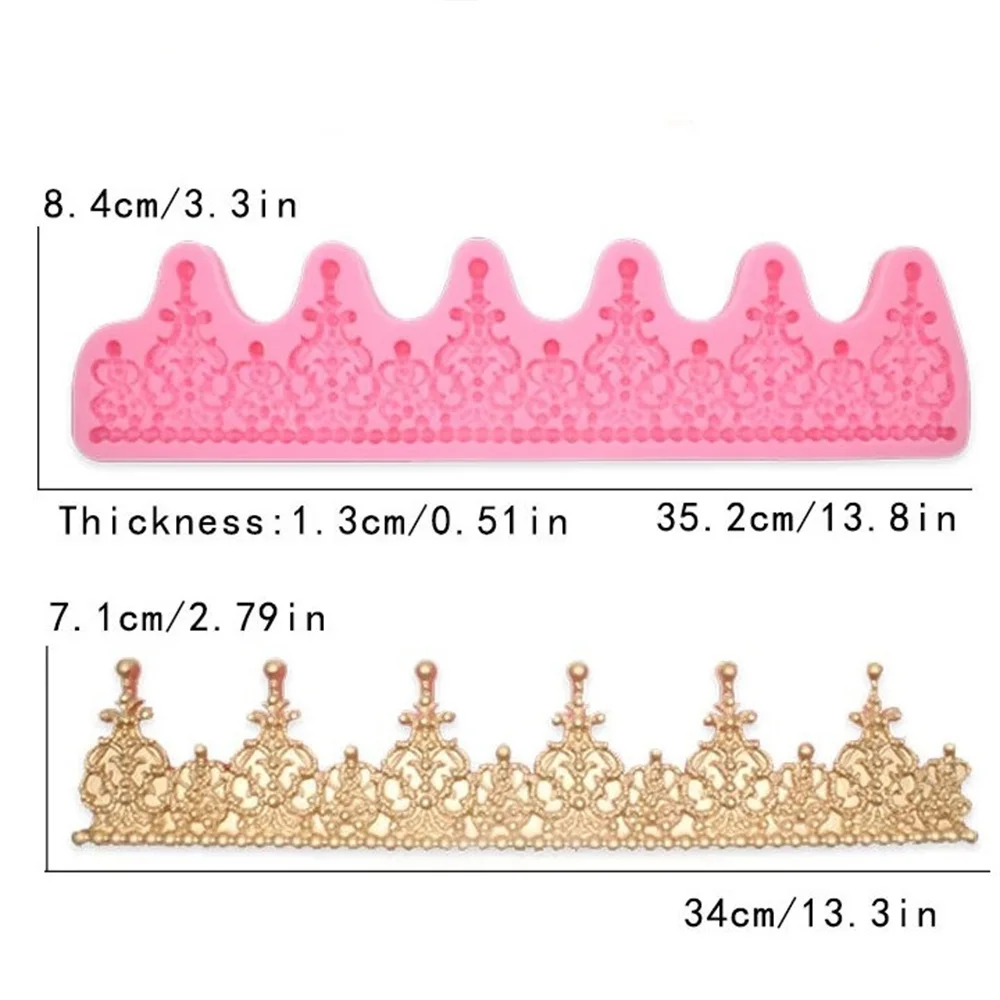 Large Crown Silicone Mold Relief Fondant Impression Flower Mould Cake Decorating Tool Sugarcraft Molds Baking Accessories | Дом и сад