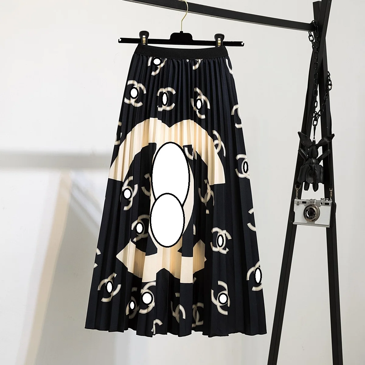 

Fashion Brand Print Pleated Skirts Womens High Waist Strechy Cartoon Long Midi Skirt Female A-Line Falda Summer 2021 Jupe Femme