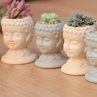 shakyamuni flower pot mould molds for buddha head succulent planting container silicone mould concrete candle vessel mould
