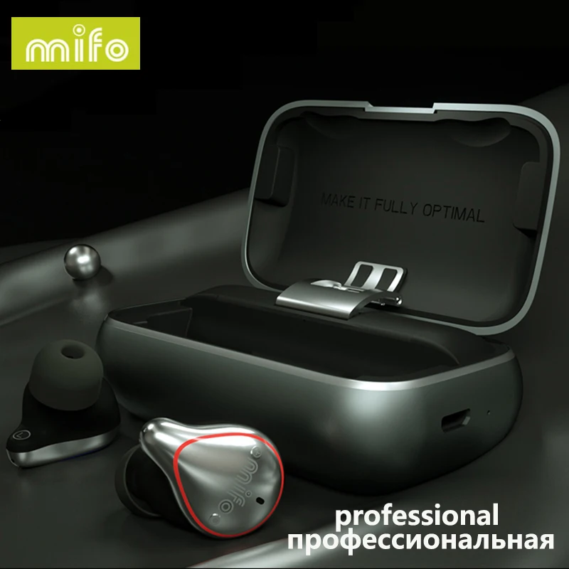 Mifo 05 HIFI спортивные наушники стерео ультра маленькие Мини невидимые беспроводные наушники Bluetooth наушники с микрофоном для мобильного телефона - Цвет: grey professional