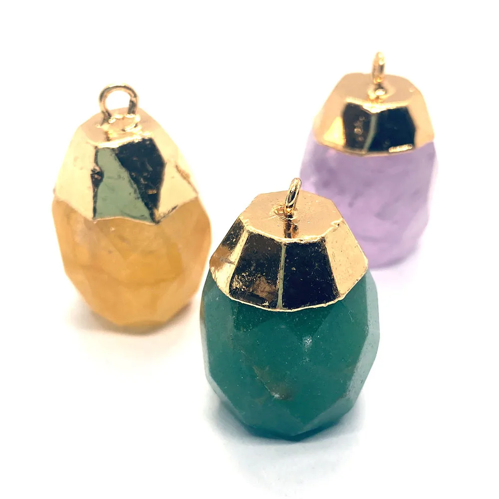 1 _ натуральный камень ожерелье с ограненным аметистом и старым топазом для