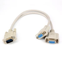 0 3m db9 y splitter cable video adapter male to 2x female pc 9pin d sub rs232