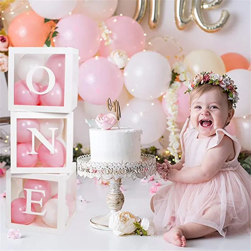 

Birthday Balloon Box Baby 1 Year Old Decoration 1 Year Old One Letter Baby Shower Boy Girl 1 Year Old Birthday Background