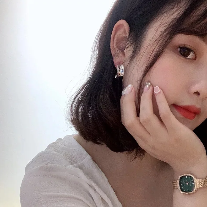 Женские волнистые серьги-гвоздики с-образной формы из стерлингового серебра 925