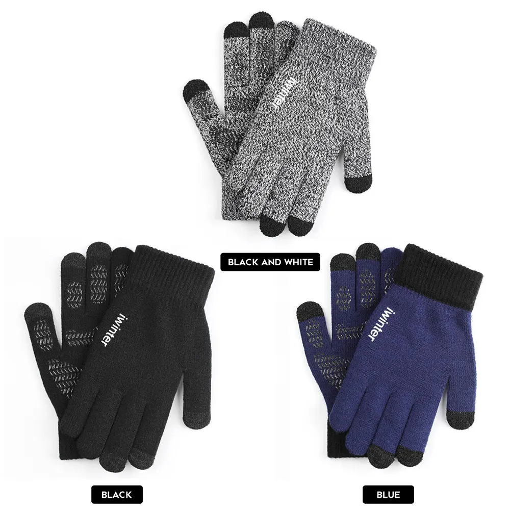 

Racing Gloves 1pair Thermal Keep Warm Full Finger Gloves Thickening Cold Weather Motorcycle Gloves Windproof Non-slip