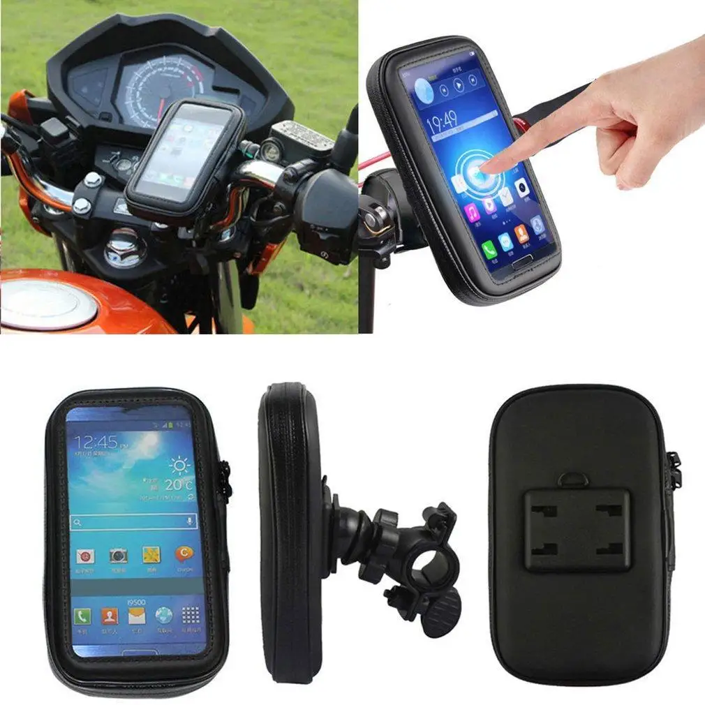 Bicycle Motorcycle Handlebar Mount Case Waterproof Phone Holder 5-Inch GPS KM | Автомобили и мотоциклы