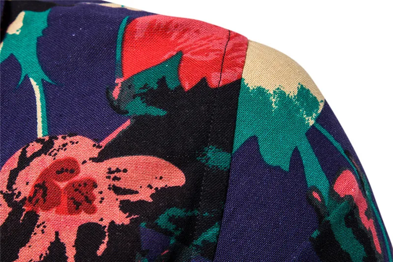 Винтажная рубашка с цветочным принтом для мужчин 2019 осенняя Новинка приталенная