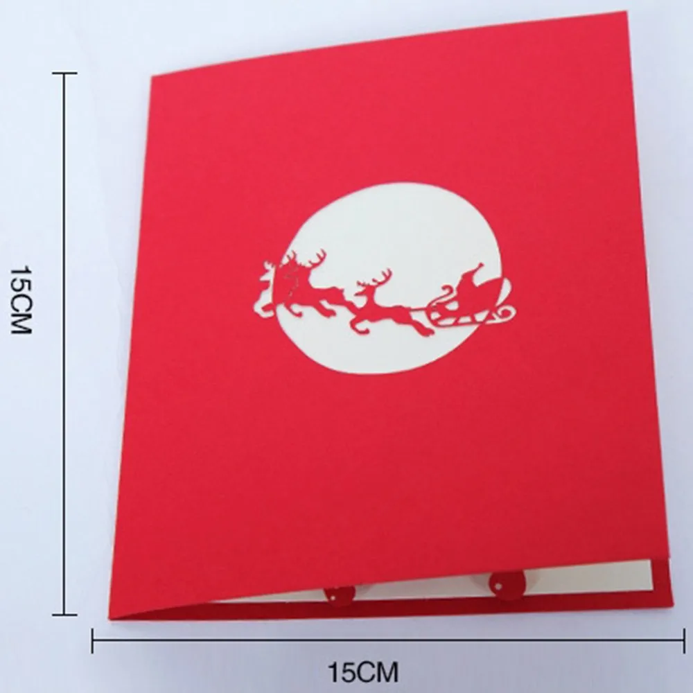 3D поздравительная открытка открывашка Рождественский олень автомобиль