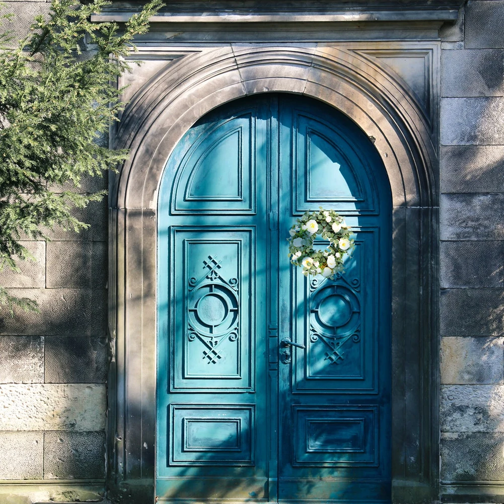 

Flowers Flores Artificial Simulation Wreath Christmas Door Garland Camellia Green Leaf Home Front Door Office Wall Wedding Decor